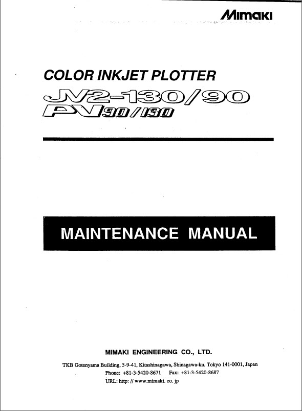 MIMAKI_JV2_130_90_pv90_130_Maintenence_Manual_1999v1.1_[SCAN]-1